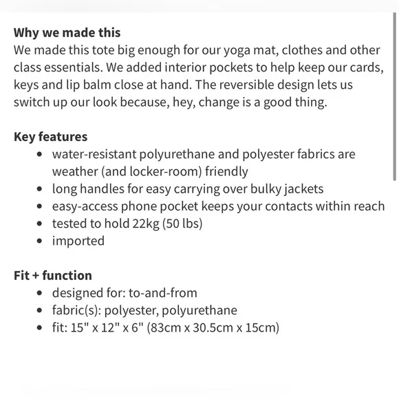 Lululemon Mantra Tote Bag - Picture 4 of 7